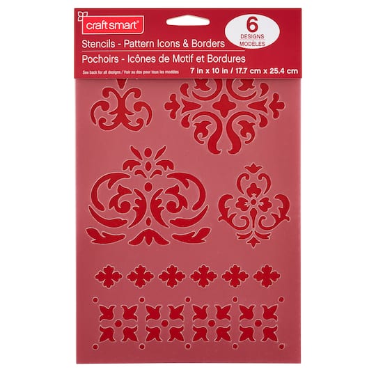 Pattern Icon & Border Stencils, 7" x 10" by Craft Smart®